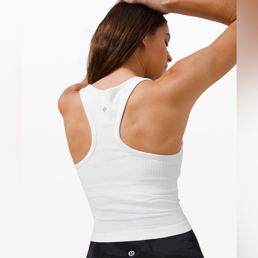 Lululemon Ebb to Street Racerback Crop Tank Size 4 White - Picture 3 of 10
